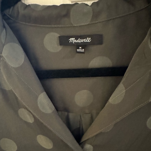 Madewell Green Polka Dot Button Down - Picture 3 of 5